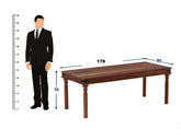 Ajmer Solid Sheesham Wood 8 Seater Dining Set With Bench (With Cushion, Natural Finish)